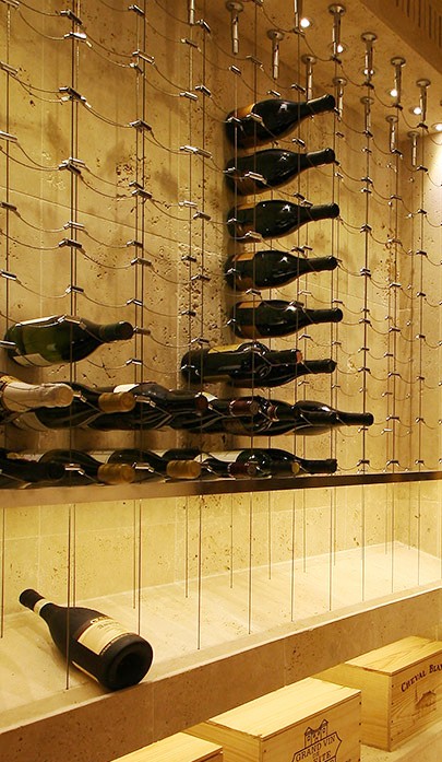Cable Wine System Custom Wine Racks with Display Shelf Dallas-Fort Worth