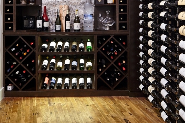 Elegant Wine Barrel Flooring Created for a Custom Wine Cellar in Dallas-Fort Worth