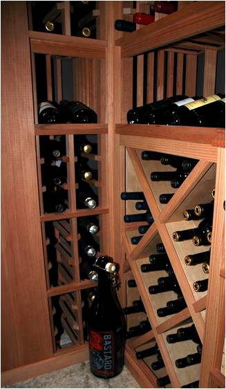  Wooden Custom Wine Racks with Diamond Bins Created by Wine Cellar Installers in Dallas-Fort Worth