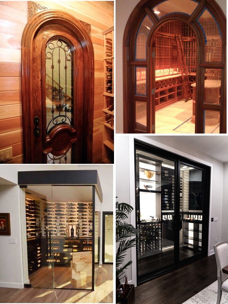 Elegant Glass Wine Cellar Doors in Texas Homes