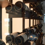 Double-deep label forward racking is a beautiful and practical way to store wine bottles.