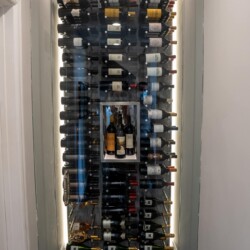 1 - Glass Wine Wall in a Small Space Glass Wine Wall in a Small Space