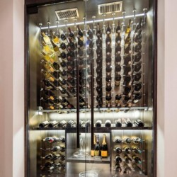 4 - Modern Wine Cellar Highlighting Metal and Glass Elements Modern Wine Cellar Highlighting Metal and Glass Elements
