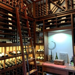 5 - Traditional Custom Wine Cellar with Rolling Ladder Traditional Custom Wine Cellar with Rolling Ladder